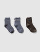Boys’ khaki and grey blue socks-2