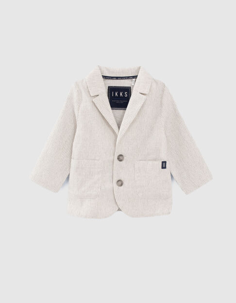 Beige gestreifter Babyjungen-Blazer