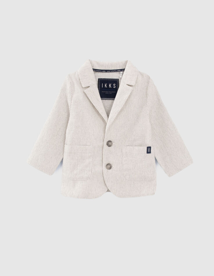 Baby boys’ beige striped suit jacket-1