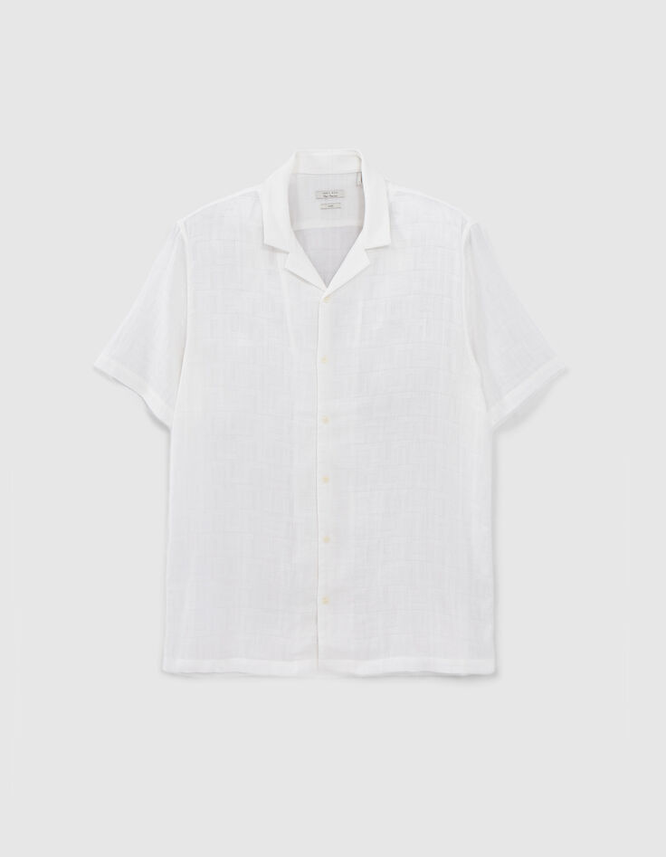 Chemise REGULAR blanc cassé armurée Homme-5