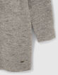 Girls' mid-grey marl knit hooded dress-5
