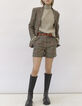 Damenshorts mit hohem Bund und Hahnentrittmuster-6