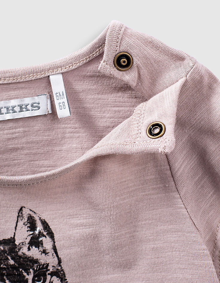 Lichtpaars T-shirt bio met glitter-lynx babymeisjes-5 Lichtpaars T-shirt bio met glitter-lynx babymeisjes-5