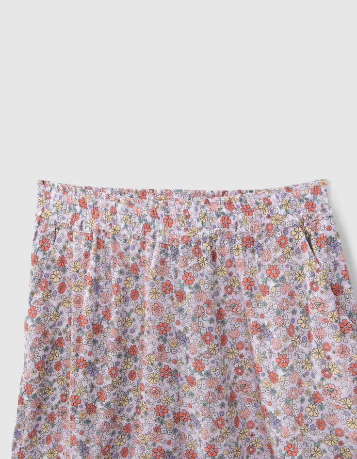 Lila Mädchenshorts mit Flower-Power-Print-2