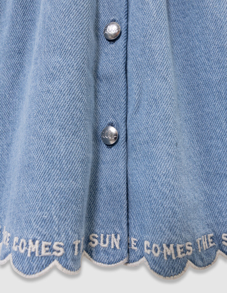 Girls’ blue denim cargo-style skirt with pockets-6