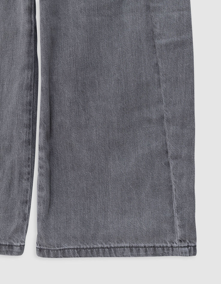 Jean LARGE gris coton bio fille-7