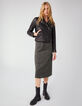 Women’s black leather stud shoulder/collar zipped jacket-6