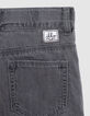 Short en jean gris coton bio brodé fille-8