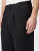Men's black pleated pants-4
