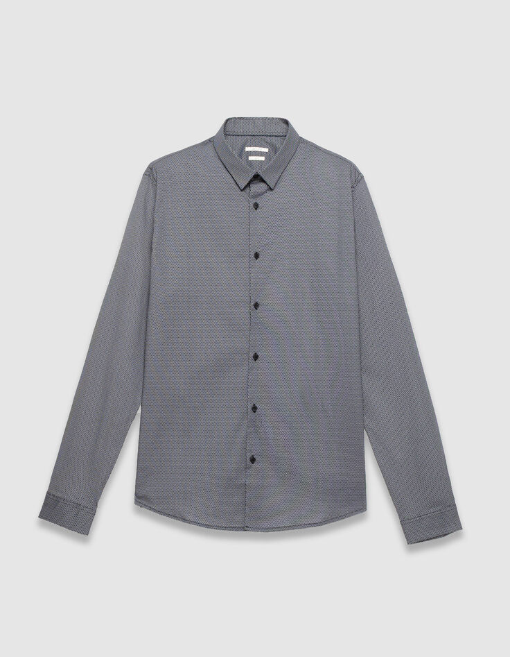 Chemise slim marine imprim&eacute; minimaliste Homme-8