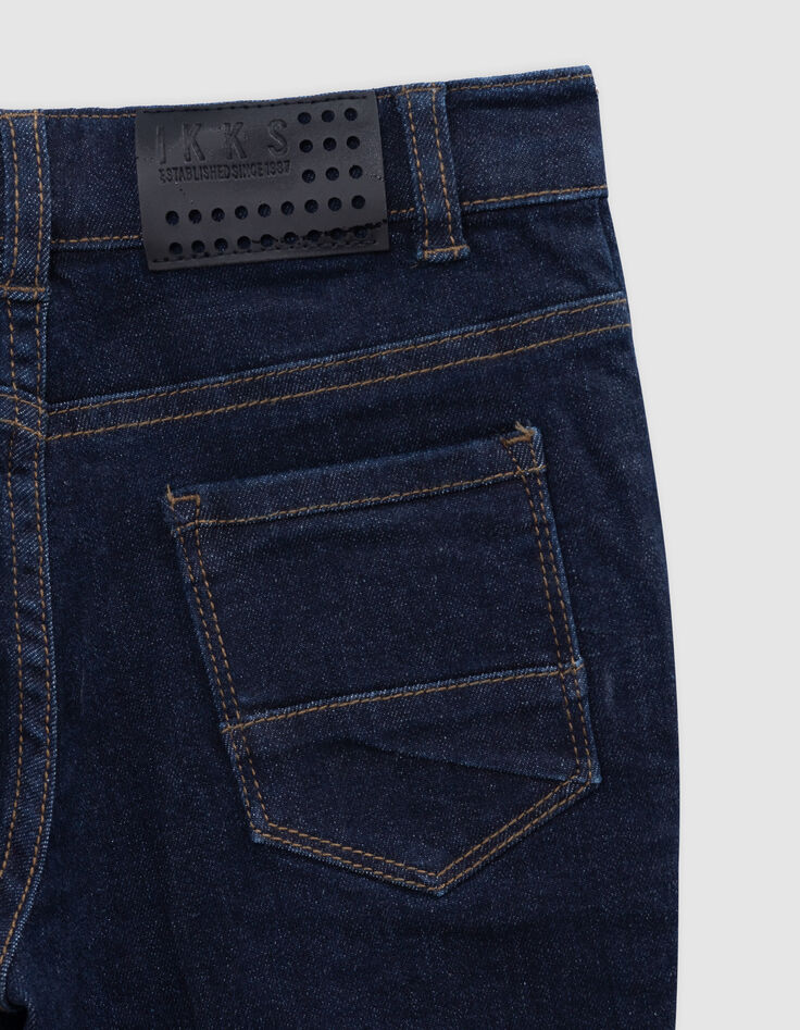 Boys’ upcycled raw denim Bermuda shorts, zipped pockets-8