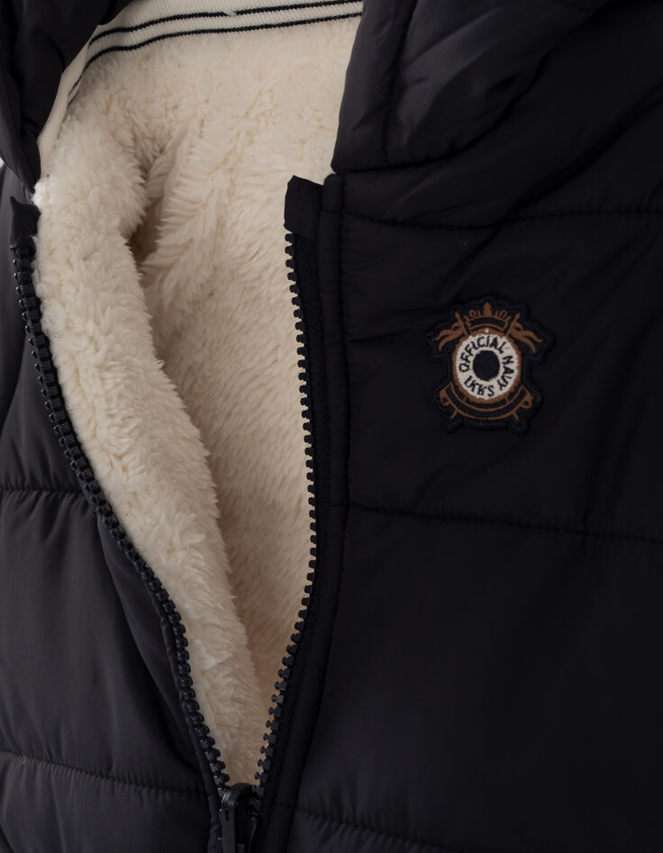 Doudoune réversible navy et Sherpa blanc bébé garçon-5