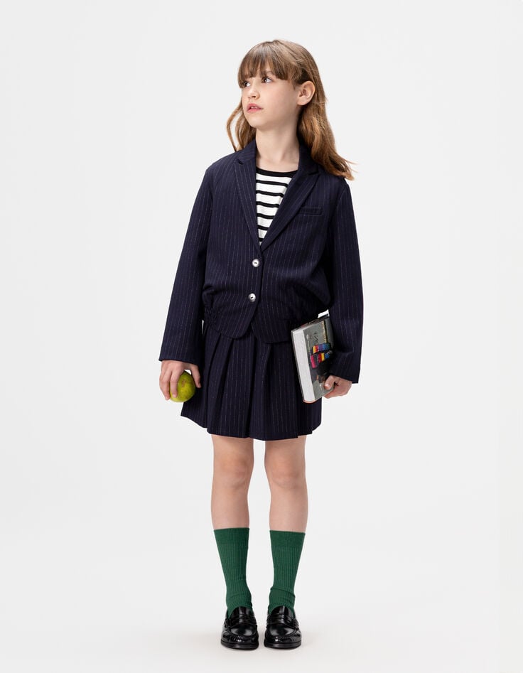 Marineblauer Blazer, Tennisstreifen-1