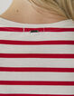 Women’s sailor stripe-style cotton T-shirt, chest badges-6