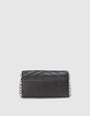 Clutch estilo sobre negro cuero acolchado-3