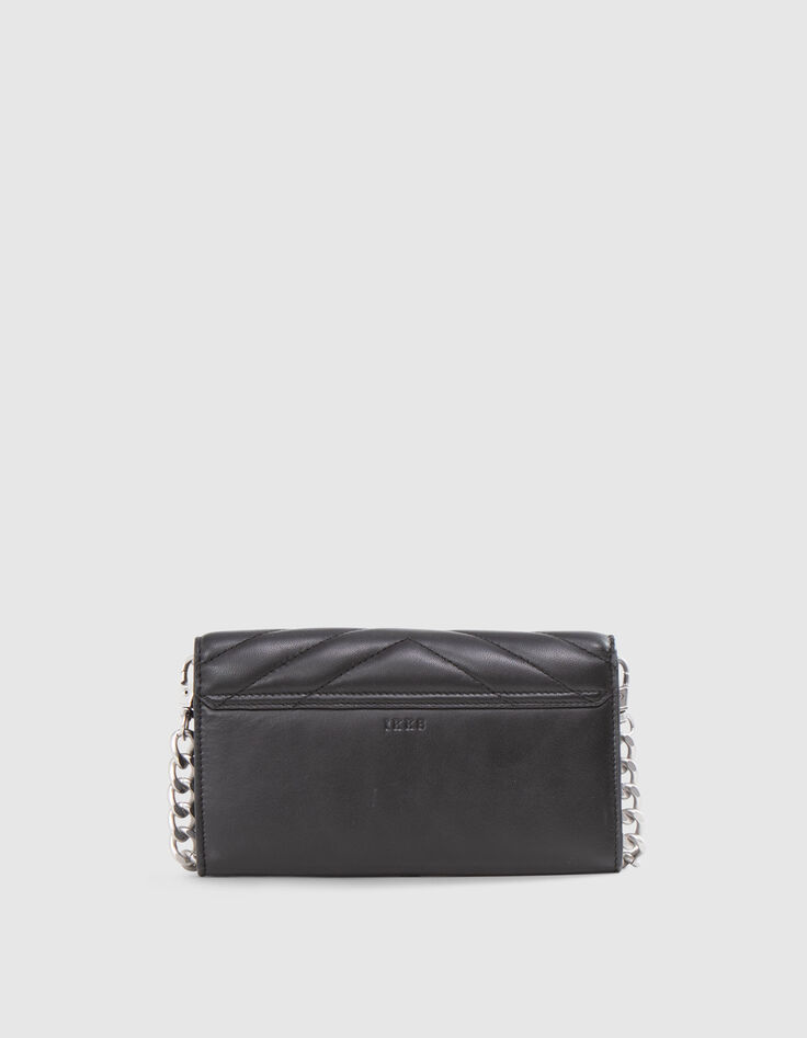 Clutch estilo sobre negro cuero acolchado-3