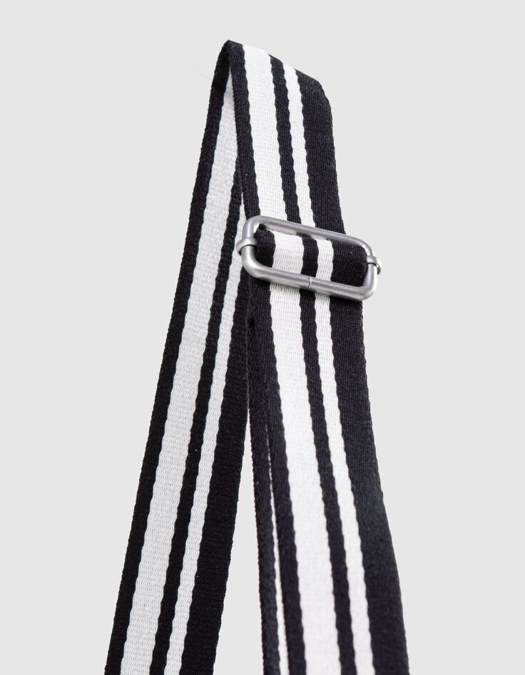 Die schwarze Damen-Umh&auml;ngetasche 111 mit wei&szlig;em Streifen-4