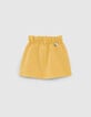 Girls' yellow denim skirt with rock jungle print scarf-3