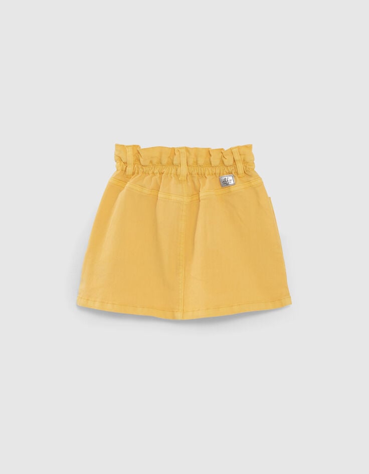 Girls' yellow denim skirt with rock jungle print scarf-3