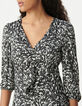 Schwarz LENZING™ ECOVERO™ Minimal Blumenschleife Kleid Damen-5