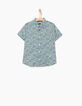 Chemise indigo Liberty® à motifs fleurs garçon-1