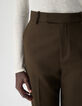 Pantalon de tailleur kaki fa&ccedil;on laine froide Femme-5