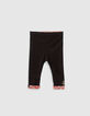 Leggings réversible rouge imprimé et noir bébé fille-2