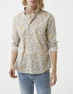 Aqua SLIM overhemd Libertystof gele bloemetjes Heren-1