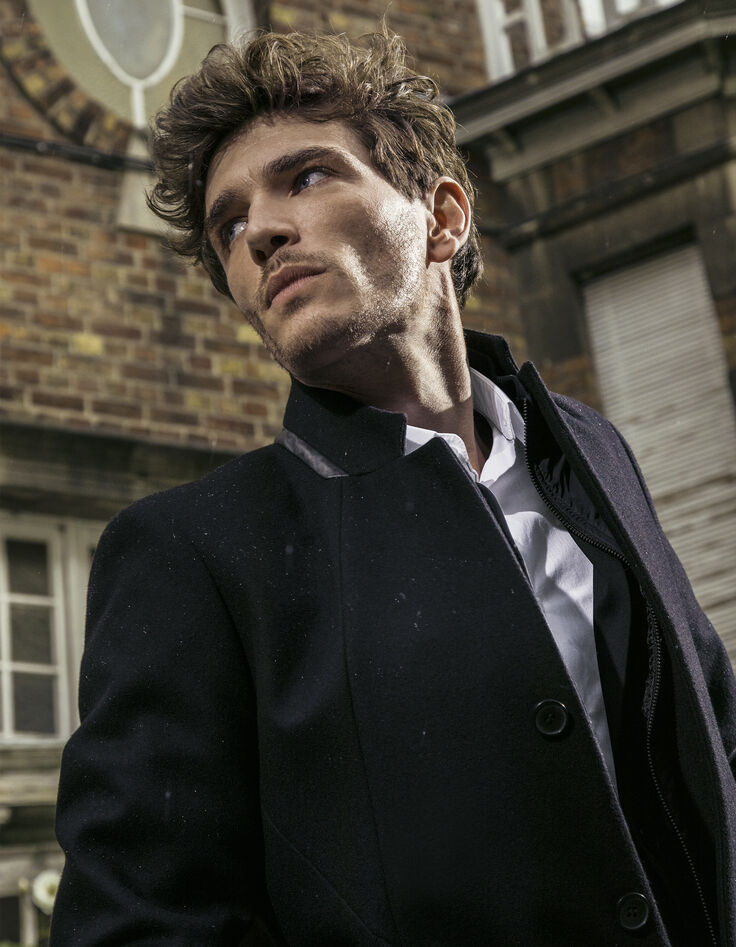 Manteau noir homme-1