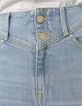 Jean slouchy bleu clair mid waist longueur cropped femme-4