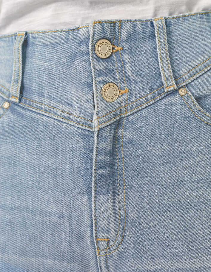 Women’s light blue mid-waist cropped slouchy jeans-4