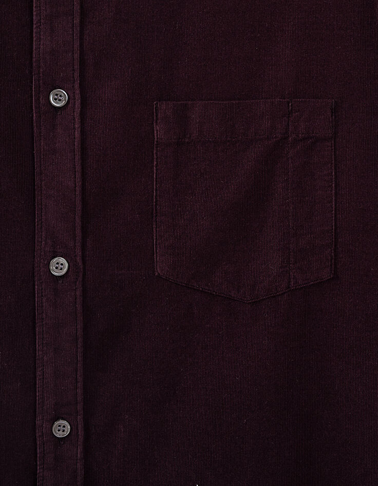 Chemise SLIM dark purple velours milleraies Homme-3