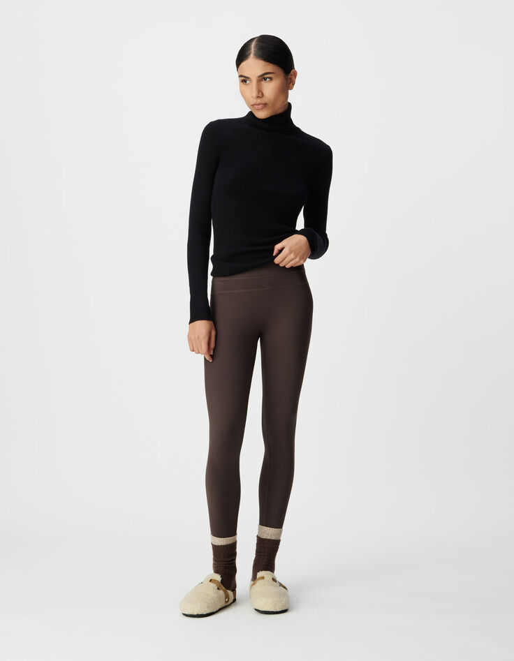 Pantal&oacute;n pitillo marr&oacute;n punto mujer-2