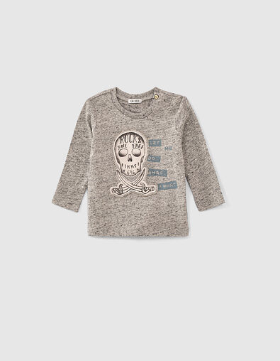 Camiseta light blue con calavera pirata bebé niño  - IKKS