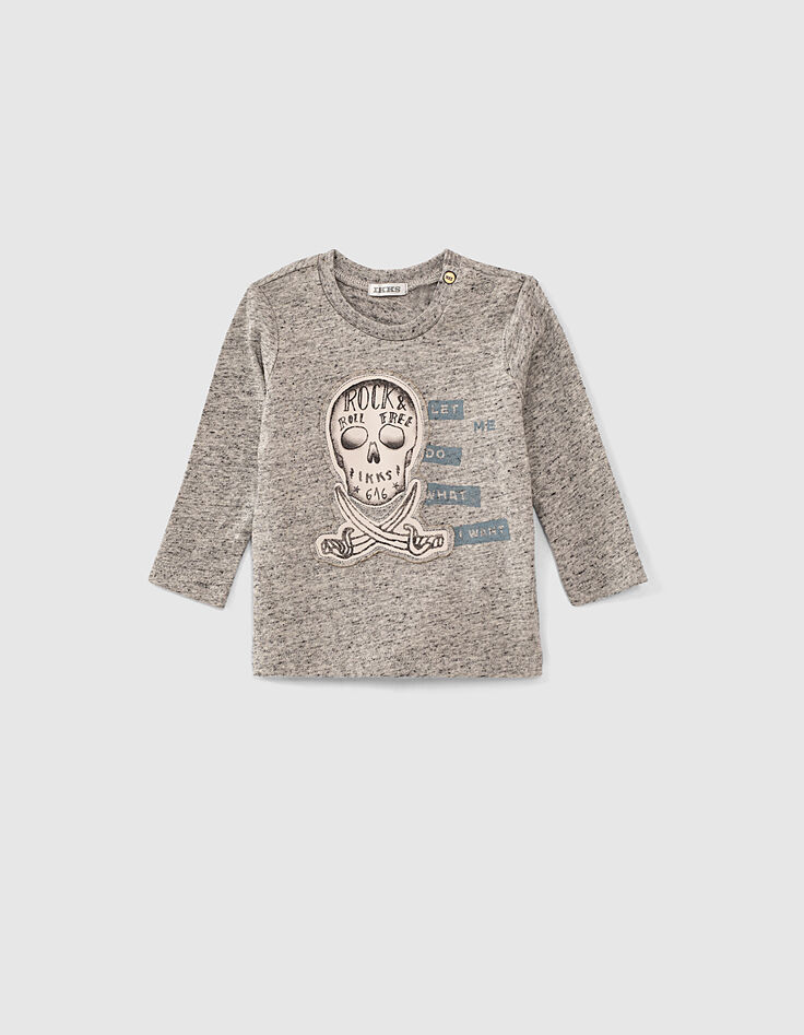 Camiseta light blue con calavera pirata bebé niño -1