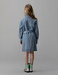Vestido vaquero azul cinturón volantes niña-3