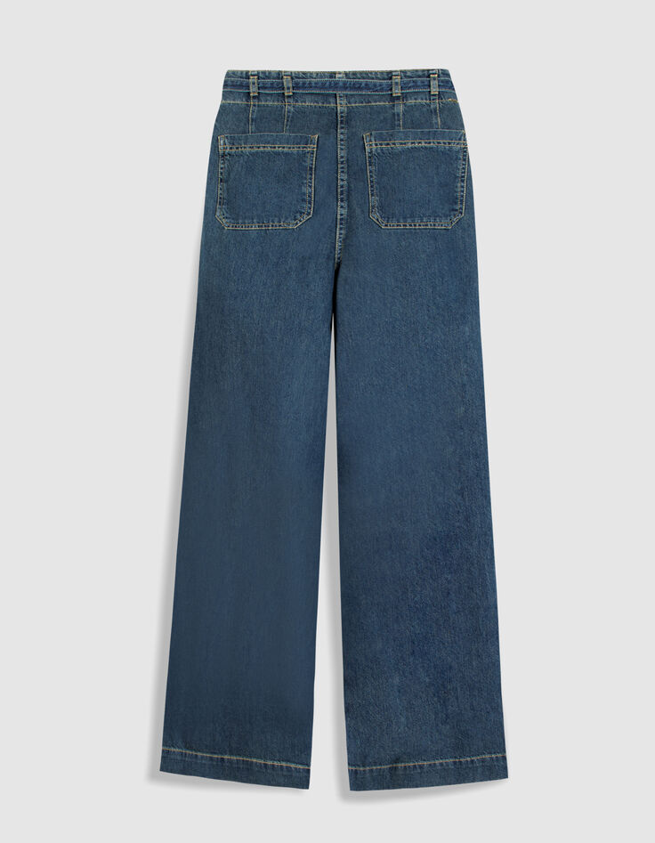 Elisa Damenjeans in Blau mit weitem Bein und G&uuml;rtel-7