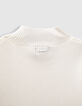 Girls’ white knit sweater with blue stripes-6