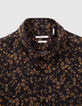 Zwart LENZING&trade; ECOVERO&trade; SLIM overhemd bloemenmotief cappuccino Heren-3