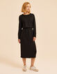 Robe longue noire molleton monogramme I.Code-3
