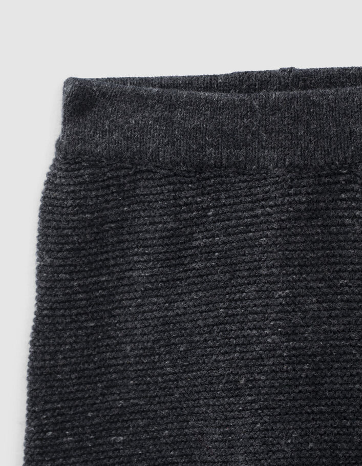 Pantalon gris chiné en tricot coton bio bébé - IKKS