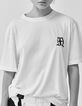 Wit T-shirt met borduursel Heren-7