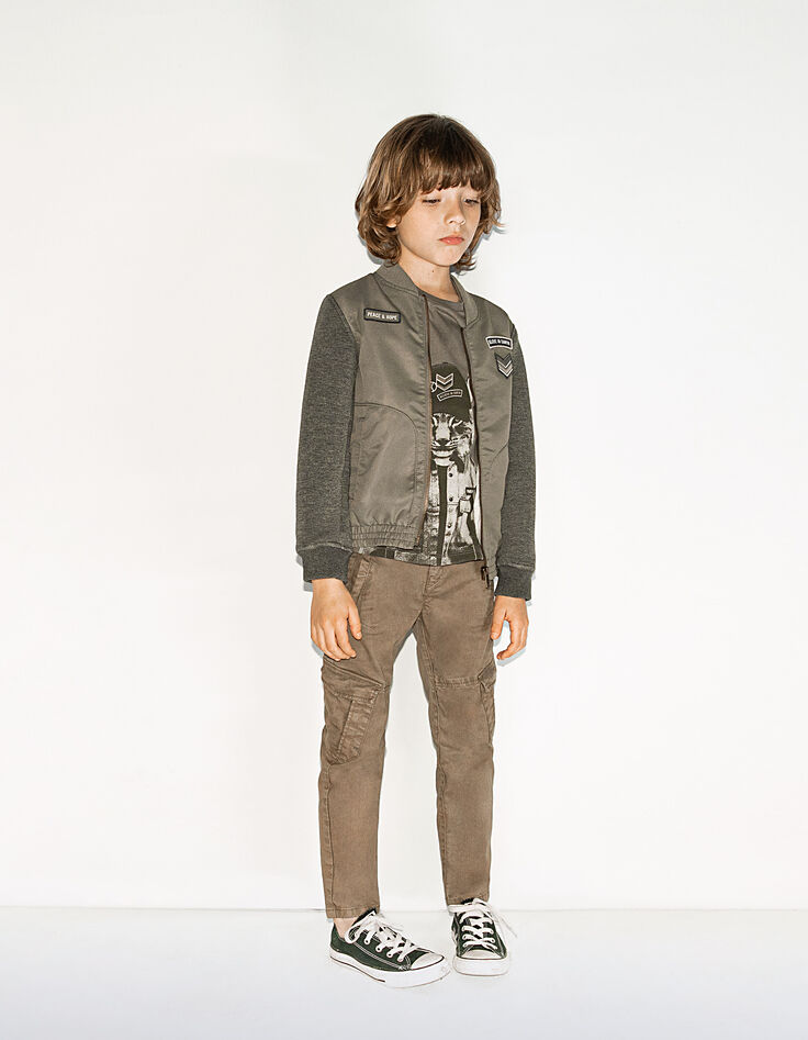 Boys&rsquo; dark khaki combat trousers-2