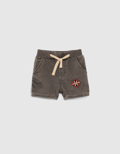 Baby boys’ grey denim elasticated waist Bermuda shorts - IKKS