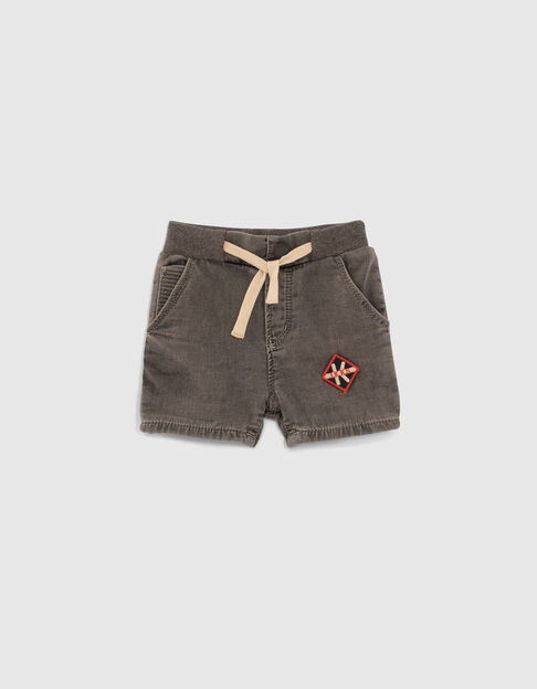 Baby boys’ grey denim elasticated waist Bermuda shorts - IKKS