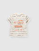Baby boys’ ecru jungle stripe organic cotton T-shirt-1