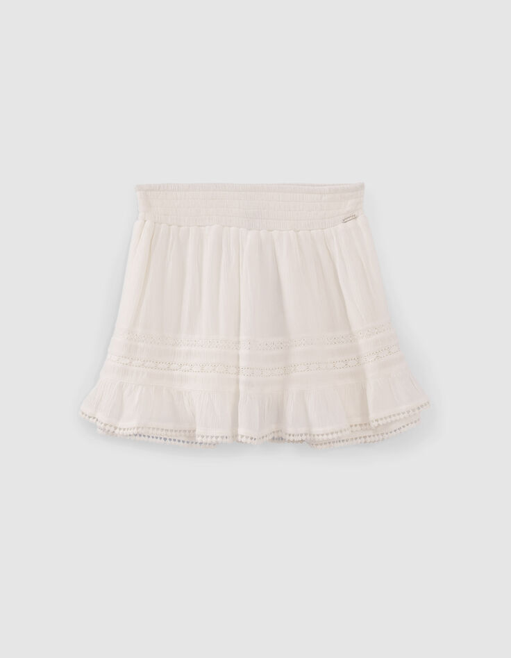 Falda crudo Ecovero&trade; gofrado tiras encaje ni&ntilde;a-1