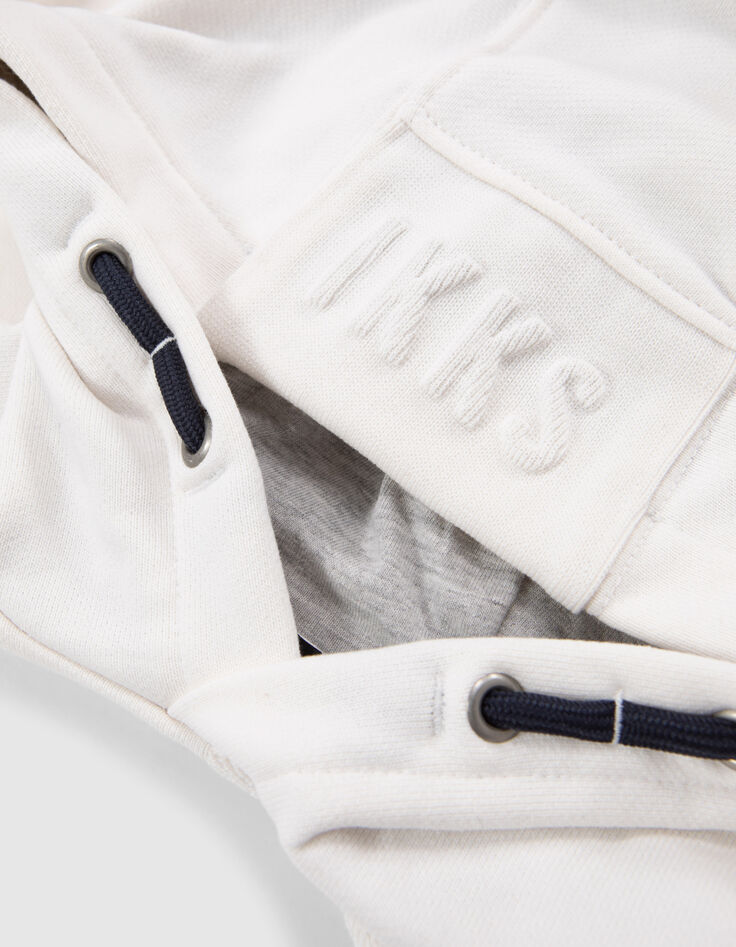 Sweat blanc cass&eacute; mix molleton maxi broderies gar&ccedil;on-6