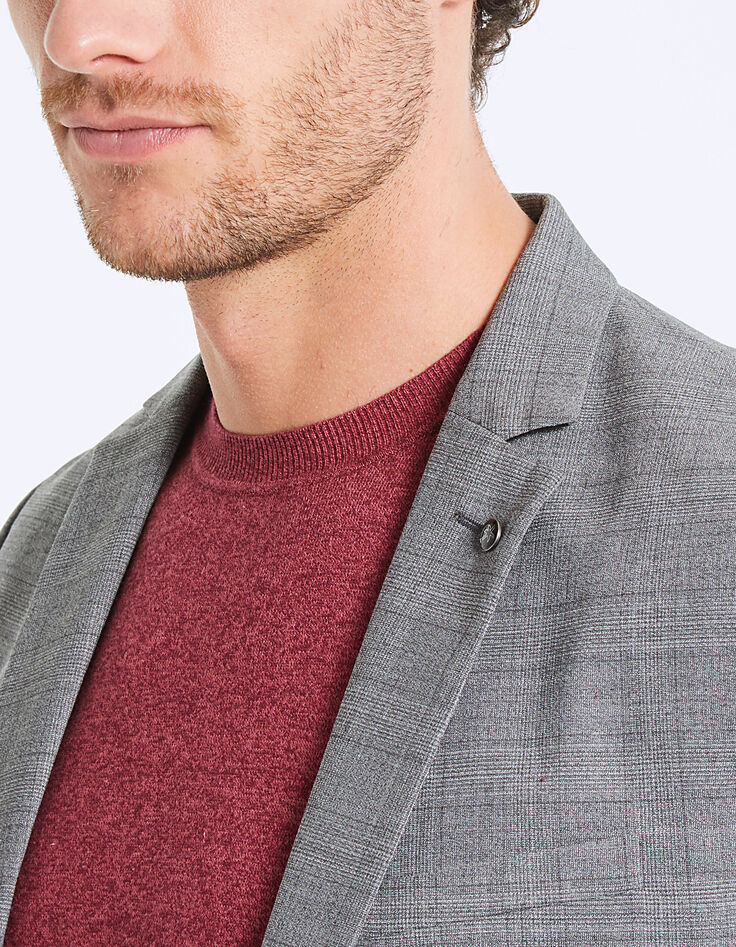 Grauer Herrensakko mit Glencheck-Karomuster Travel Suit-5