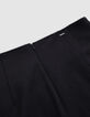 Zwarte kokerrok met split milanotricot Dames-7